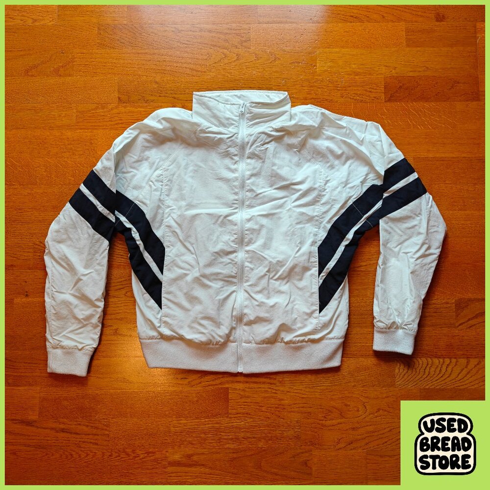 Vintage Abercrombie & Fitch Women's Raglan Track Jacket | M | White | Y2K